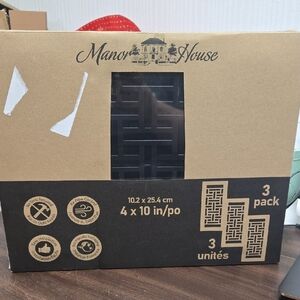 Manor House 3 Pack of Black Decorative Floor Registers